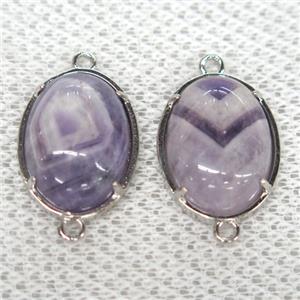 Dogtooth Amethyst connector, oval, approx 15x20mm