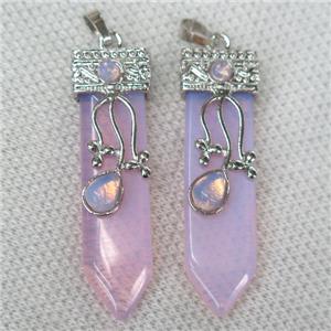 pink Opalite arrowhead pendant, approx 13-52mm