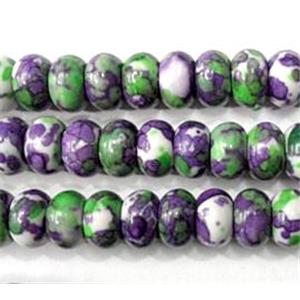 Rain colored stone bead, stability, 6x10mm, approx 66pcs per st