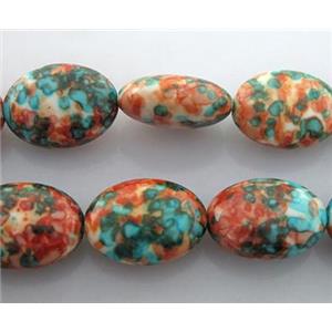 rainforest stone bead, stability, flat rice, 18x25mm, approx 16pcs per st