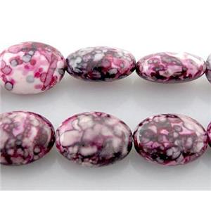 Rain colored stone bead, stability, flat rice, 13x18mm, approx 22pcs per st
