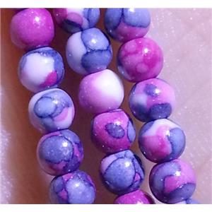pink Rainforest Jasper beads, round, stability, approx 3mm dia, 15.5 inches