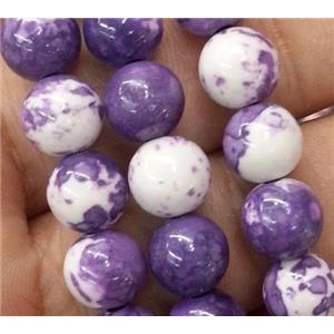 purple Rainforest jasper beads, round, stability, approx 8mm dia, 15.5 inches