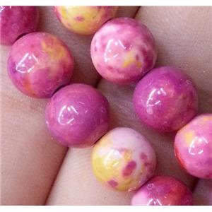 pink Rainforest stone beads, round, stability, approx 14mm dia, 15.5 inches