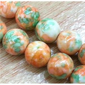 Rainforest jasper beads, round, stability, approx 14mm dia, 15.5 inches