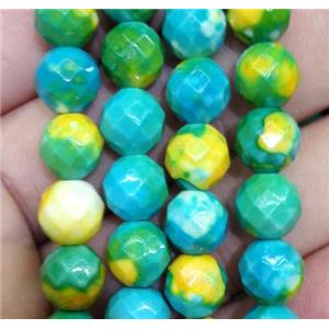 Rainforest jasper beads, faceted round, stability, 4mm dia, approx 100pcs per st