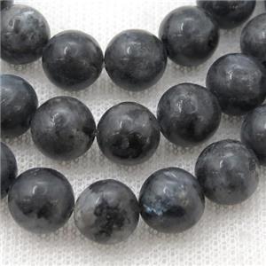 black Labradorite stone beads, synthetic, round, approx 12mm dia, 31pcs per st