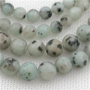 Sesame Kiwi Jasper Beads, round, approx 10mm dia, 38pcs per st
