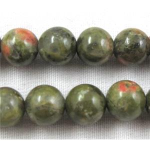 round Unakite beads, 6mm dia, approx 67pcs per st.