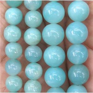 round blue Amazonite beads, grade AA, approx 6mm dia