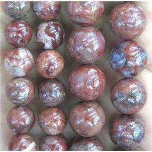 red Pomergranite jasper Beads, round, approx 6mm dia