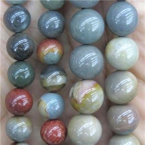 round polychrome Jasper beads, approx 8mm dia