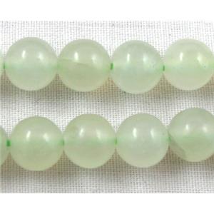 New Jade, Pale Green, Round, 6mm dia, approx 67pcs per st.