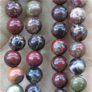 Poppy Jasper beads, round, approx 6mm dia
