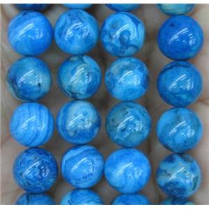 round blue Crazy Lace Agate Beads, dye, approx 8mm dia