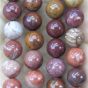 red porcelain Jasper Beads, round, approx 6mm dia