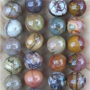 round Creek Jasper Beads, multicolor, approx 6mm dia