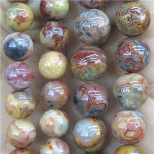 Red Crazy Lace Agate Beads, round, approx 4mm dia