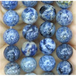 white lace Dumortierite beads, blue, round, approx 8mm dia