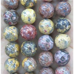 round Leopardskin Jasper beads, multi-color, approx 10mm dia
