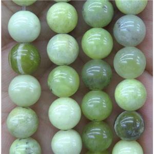 round Olive Jade bead, approx 8mm dia