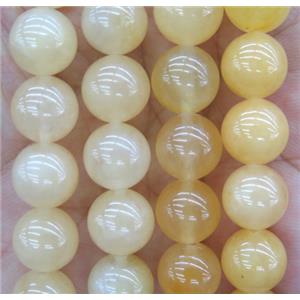round Yellow Jade beads, approx 10mm dia