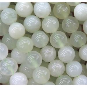 Chinese New Mountain Jade beads, round, lt.green, approx 8mm dia