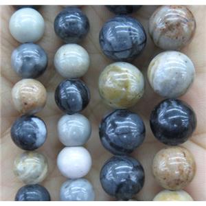 round Picasso Jasper beads, approx 6mm dia