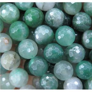 African Green Chalcedony beads, faceted round, approx 6mm dia