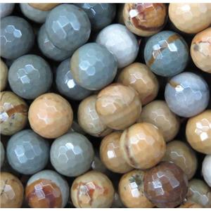 American Picture Jasper beads, faceted round, approx 12mm dia