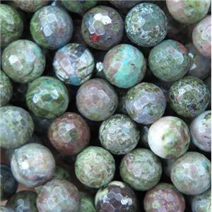 green Cuprite beads, faceted round, approx 8mm dia