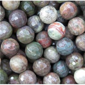 Rainforest Agate beads, faceted round, approx 12mm dia