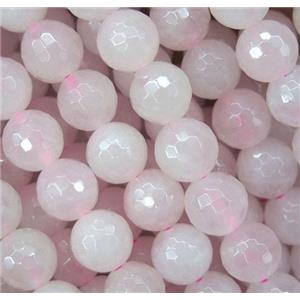 Rose Quartz Beads, faceted round, pink, approx 4mm dia