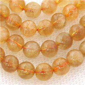 round Citrine Beads, yellow, approx 10mm dia