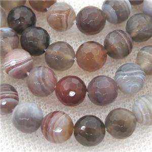 faceted round Botswana Agate beads, approx 10mm dia