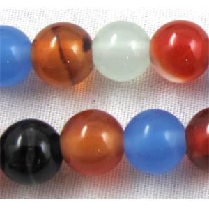 Mixed Gemstone beads, Round, 6mm dia, approx 67pcs per st.