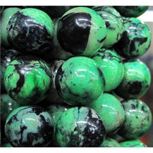 natural Chrysotine bead, round, green, 10mm dia, approx 38pcs per st