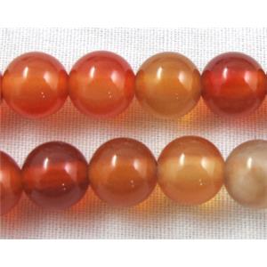 Nature Agate beads, Carnelian, Round, 6mm dia, approx 67pcs per st.