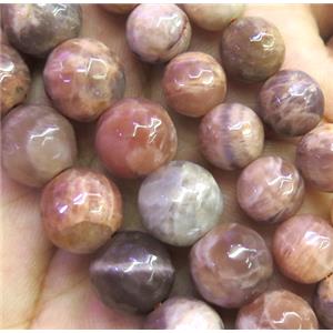 Sunstone bead, faceted round, AB-Grade, approx 8mm dia