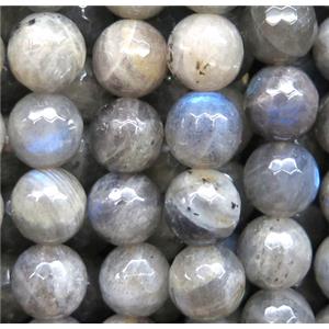 Labradorite beads, faceted round, approx 8mm dia