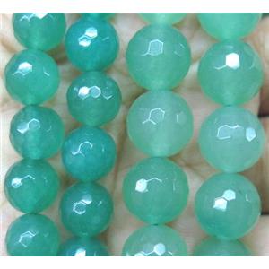 green aventurine bead, faceted round, approx 12mm dia