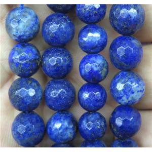 blue Lapis Lazuli beads, faceted round, approx 4mm dia