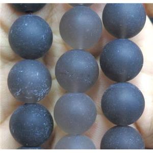 round matte Smoky Quartz Beads, approx 10mm dia