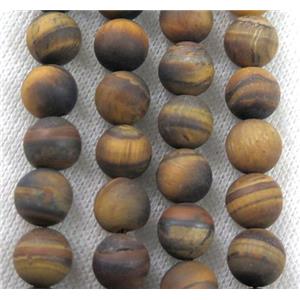 round matte Tiger Eye Stone Beads, approx 12mm dia