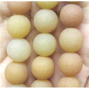 round matte Yellow Jade Bead, approx 10mm dia