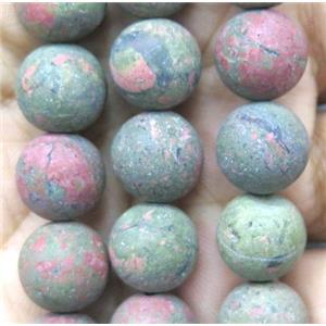 round matte Unakite Beads, approx 6mm dia
