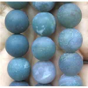 matte round Moss Green Agate Beads, approx 6mm dia