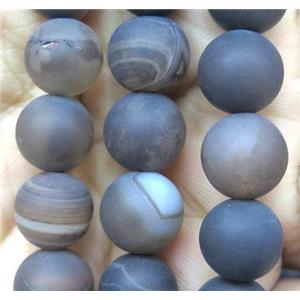 round matte Coffee Stripe Agate Beads, approx 10mm dia