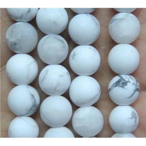 round white turquoise howlite beads, matte, approx 10mm dia