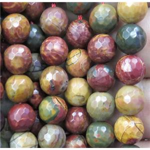 Picasso Creek Jasper Beads Multicolor Faceted Round, approx 8mm dia